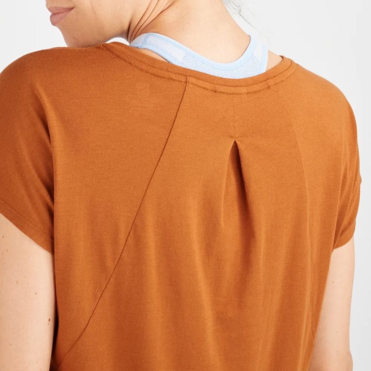 Camiseta Salomon Essential Shaped Corta Sleeve Mujer Marrom | MX XVLD538